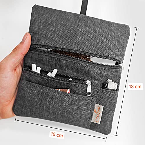 Tabakshouder voor sigarettenpapier en filter, waterafstotend, met de hand genaaid, tabakstas voor dames en heren… - Image 3