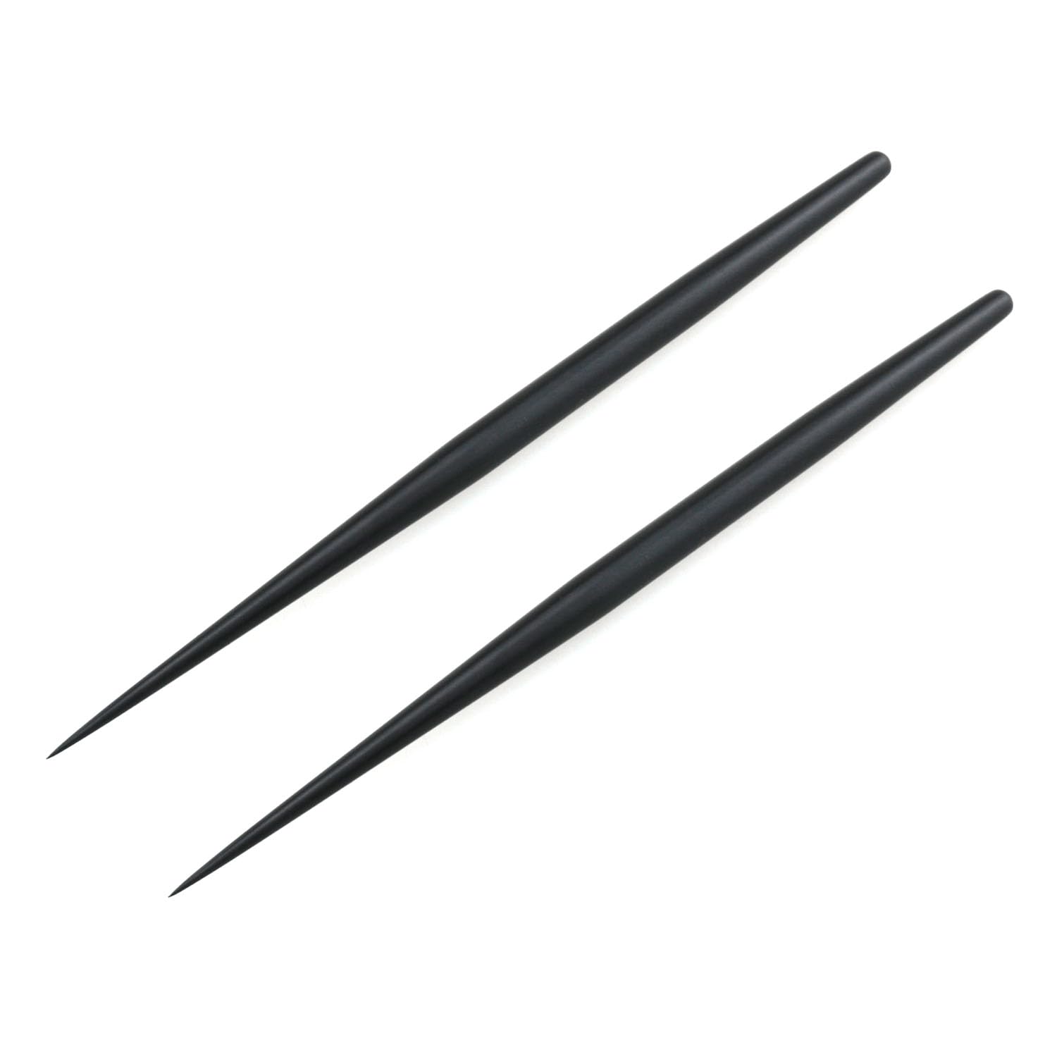 HJGarden 2pcs Black DIY Folding Tools Soft Pottery Clay Stainless Steel Pointed Round Head Stick Needles Clay Needles Sculpting Ceramic Tools for Clay Supplies Texture Needles