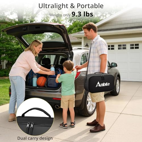 Image of Anbte Height Adjustable Camping Cot with Storage Net & Bag, Support up to 400lbs Comfortable Portable Cots for Adult Folding Bed for Camping Hiking Travel Truck Beach Office Nap, Black