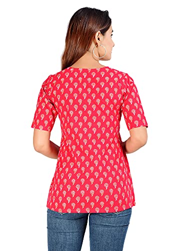 Image of COTLAND Fashions Jaipuri Cotton Angrakha Style Top for Women (Partial Open)