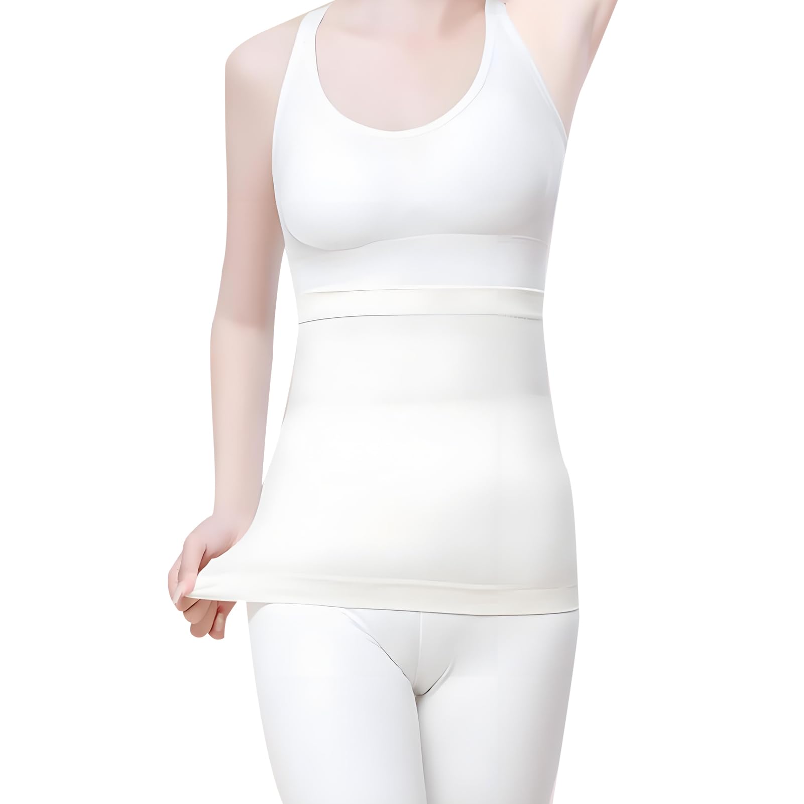 Cinturón Térmico De Lana 100% Algodón Para La Espalda, Riñones Y Caderas Para Hombres Y Mujeres - 87% De Materiales Naturales, Color Crema, Ideal Para Deportes, Trabajo O Paseos, Calentador De Espalda