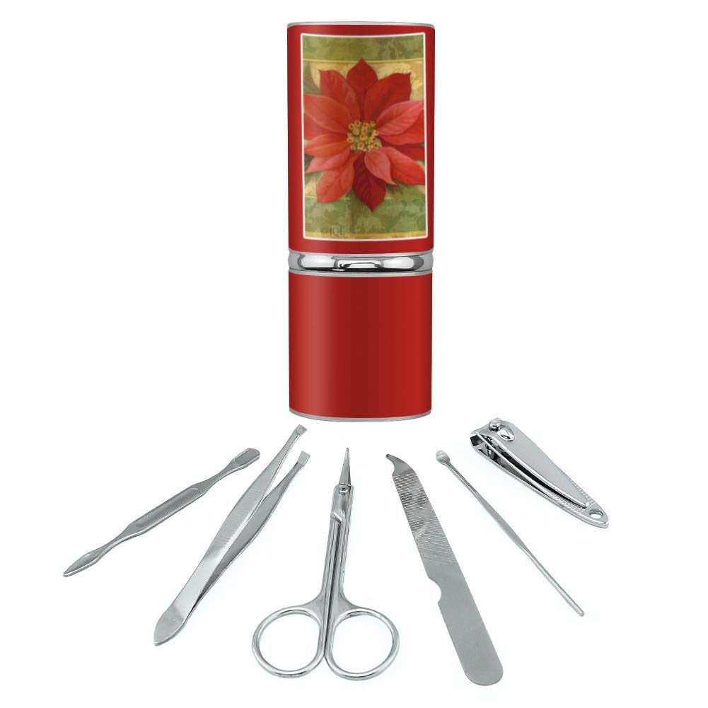 Christmas Holiday Poinsettia Flower Crown Stainless Steel Manicure Pedicure
