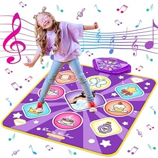 FHNSEL Dance Mat for Girls,Light Up Dance Pad,Kids Musical Dance Play Mat with Light Up 9 Pattern,Built-in Music, 5 Game Modes,Toys Gifts for 3 4 5 6 7 8 9 10 11 12 Year Old Girls Boys and Adult