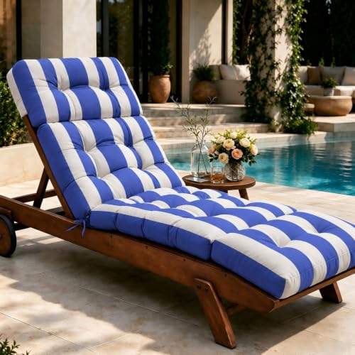 Tycdiose Outdoor Chaise Lounge Chair Cushion Waterproof 74.4x22x4.7 Inch