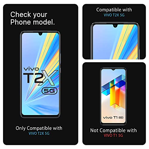 Image of ArmourPro Tempered Glass for Vivo T2X - 9H Screen Protector with Black Border, Anti Scratch, Edge-to-Edge Coverage, HD Clarity, Smooth Touch, Case Friendly | Black