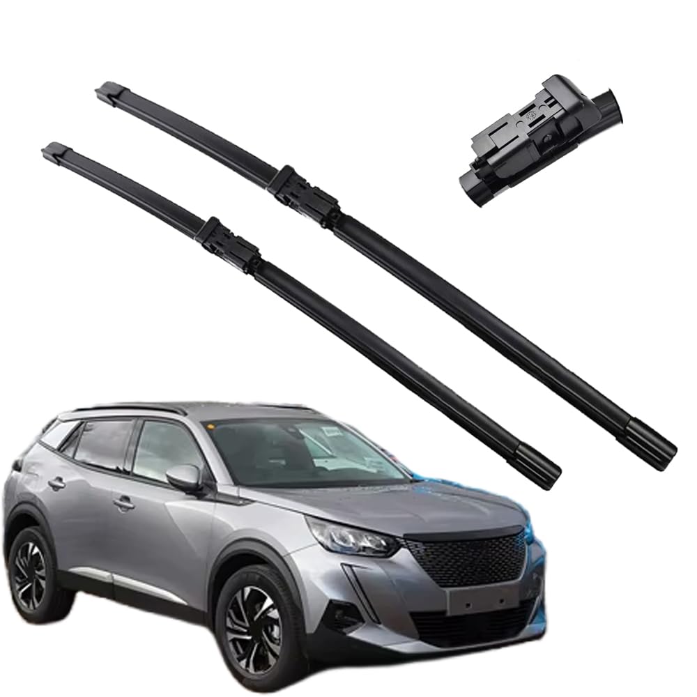 Balais d'essuie-glace Peugeot 2008 silencieux en caoutchouc haute durabilité pour avant 2PCS