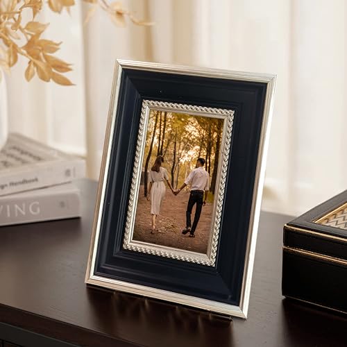 Image of Art Street Elegant Table Photo Frame for Tabletop With Back Stand, 4x6 Inch Photo, Decorative Frames Perfect for Home Decor, Unique Gift Idea, Durable, Birthday, Wedding, Return Gift (Black)