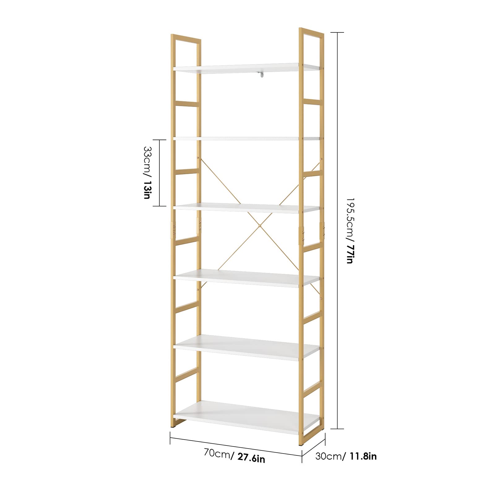 Amazon.com: FINETONES 6-Tier Bookcase, Free Standing Display