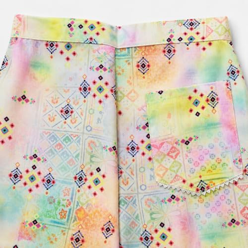 Image of The Magic Wand Woven Digital Printed Co-ord Set For Kids Girls, Sleeveless Top With Palazzo Pant Two-Piece Western Stylish Clothing Set For Festivals