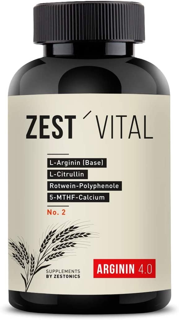 ZEST'VITAL Arginin 4.0 | L-Arginin Base, Citrullin | 240 Kapseln