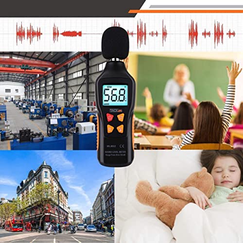 Digital Sound Level Meter, Decibel Meter 30-130dB(A) Range with Sound Simulation