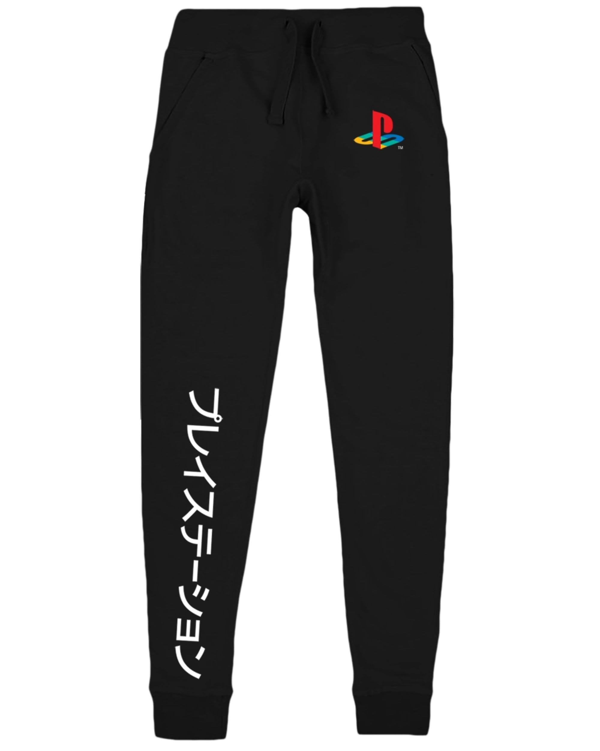 Ripple Junction Sony PlayStation Men's Jogger Sweatpants Vintage Gaming Katakana Logo Video Game Console Officially Licensed