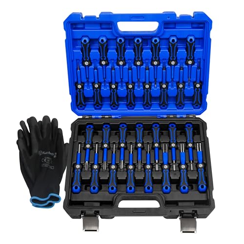 Image of Kuntech 30 PCS Universal Terminal Release Kit, Universal Electrical Terminal Removal Tool for Replaces Universal Vehicle Wire Harness Pin Connector Release