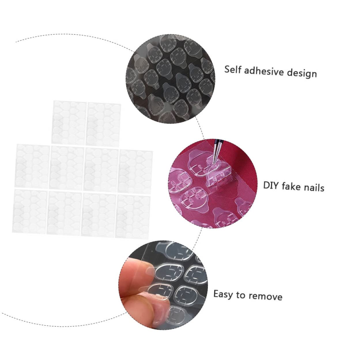 Healvian 200hojas Pegatinas Adhesivas Para Uñas De Gel Jalea Invisibles y Prácticas Para Manicuras Casa y Salones De Belleza