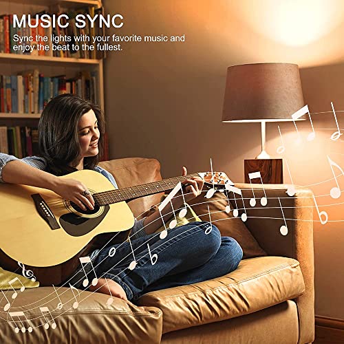 Crestin Smart Light Bulbs Led, Rgbcw Color Changing Light Bulbs 2.4Ghz Wifi &Bluetooth, Dimmable, Music Sync, Schedules, A19 E26, 9W=60W, 800Lm Work With Alexa&Google Assistant, No Hub Required 2 Pack #TOP5
