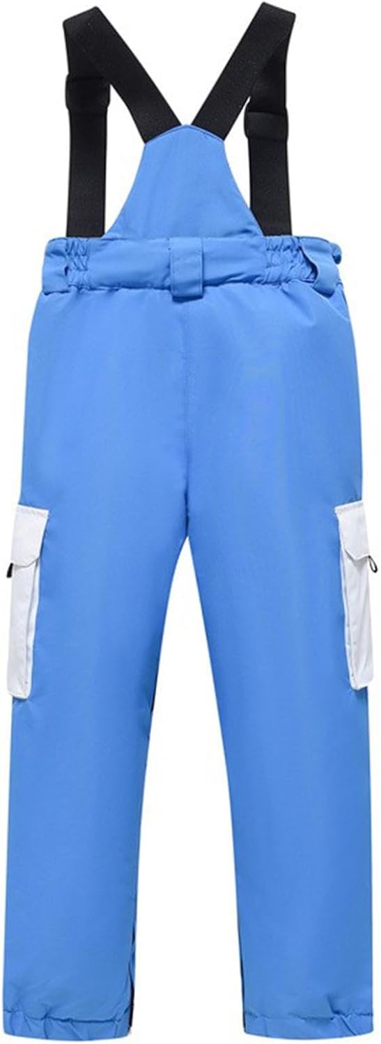 YRAETENM Kid's Snow Bib Pants Winter Waterproof Windproof Ski Pants Boys Girls Outdoor Insulated Warm Snowboard Overalls