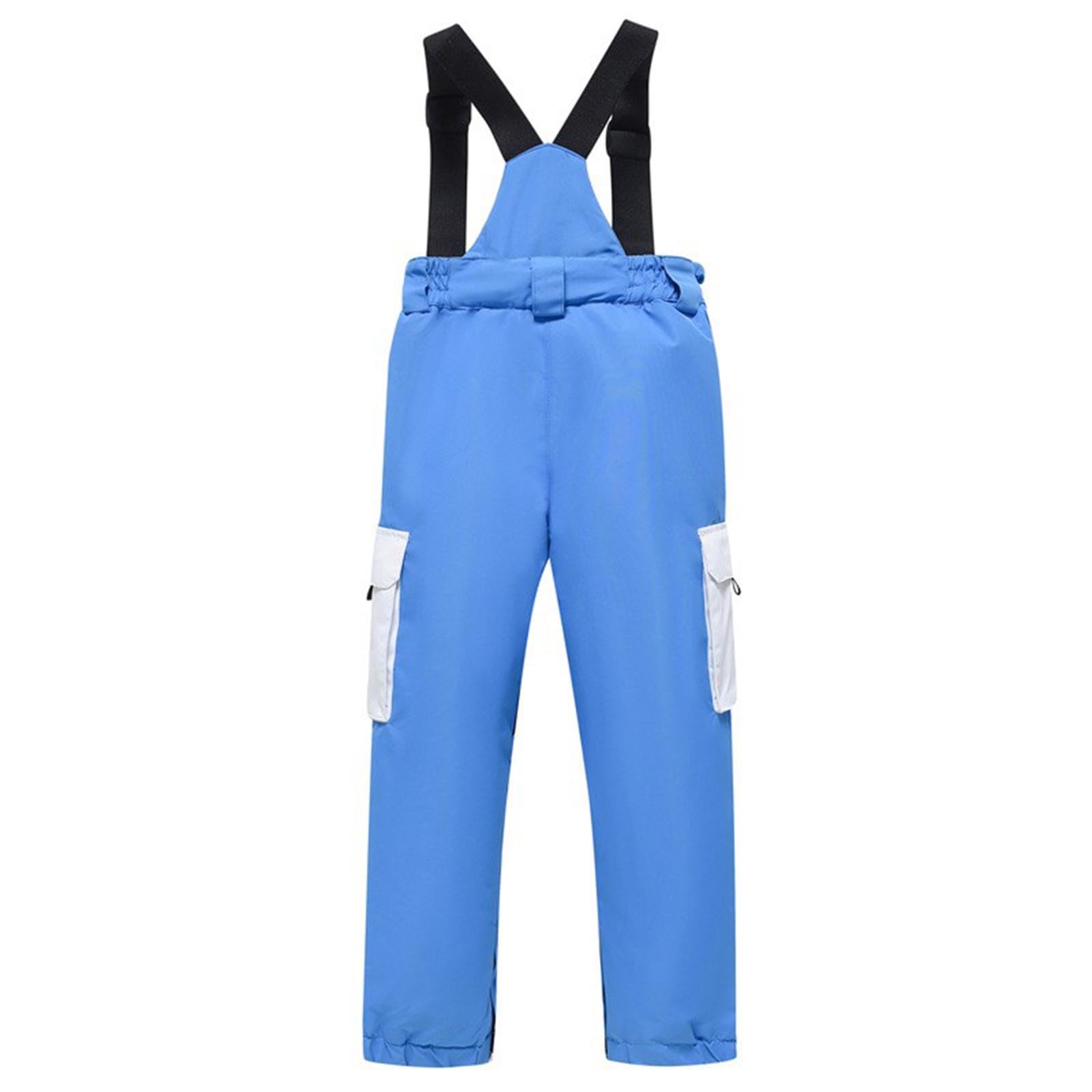 XINYUNZU Schneehose Kinder Verdicke Baumwolle Skihose Warm Wasserdicht Winddicht Regenträgerhose Ski Matschhose Sporthose Outdoorhose Winter Thermohose Winterhose Jungen Mädchen 6-16 Jahre