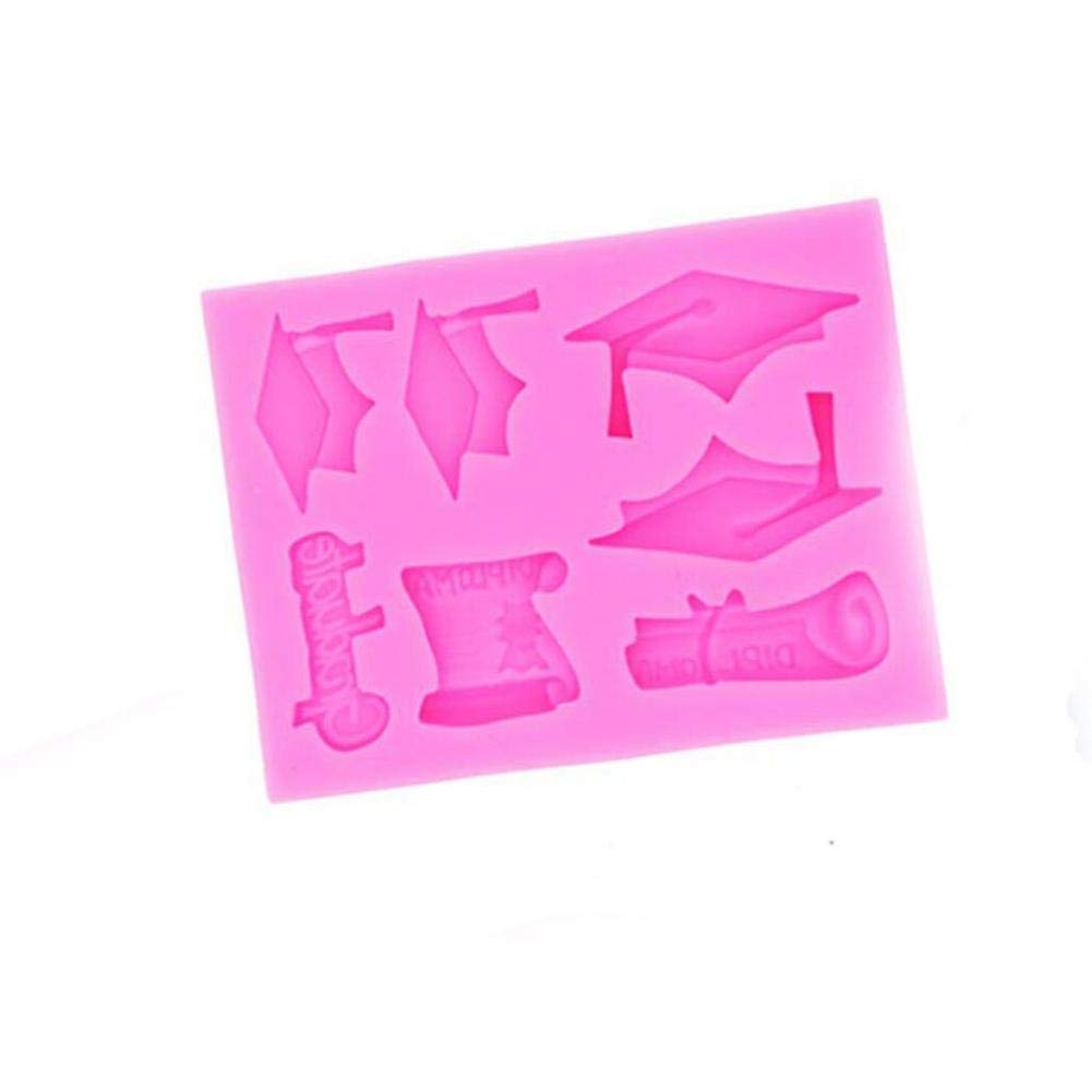 Bontannd Graduation Hat Shape Cake Fondant Mold Eco-friendly Silicone Cakes Decorating Doctor Hat Chocolate Mould Kitchen Baking Tool