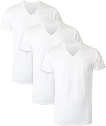 Hanes Men's 3-Pack V-Neck T-Shirt, White, Small : Amazon.ca: Clothing ...