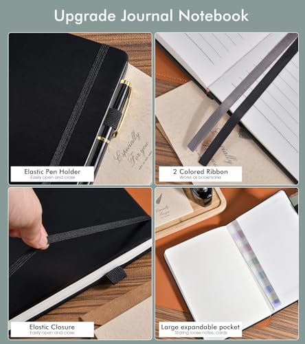 Caderno de diário forrado para homens e mulheres, 200 páginas numeradas, diário de capa dura de cour