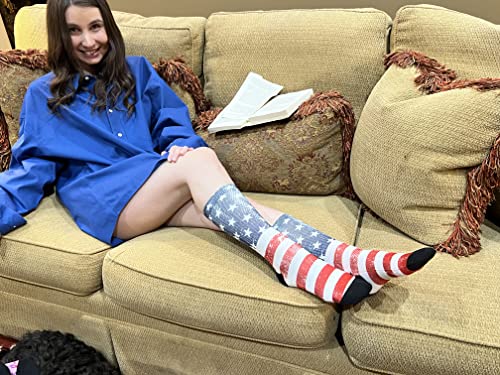 Patriotic American Flag Crew Socks - SHOE SIZE (8-13 Men) (5-10 women)4