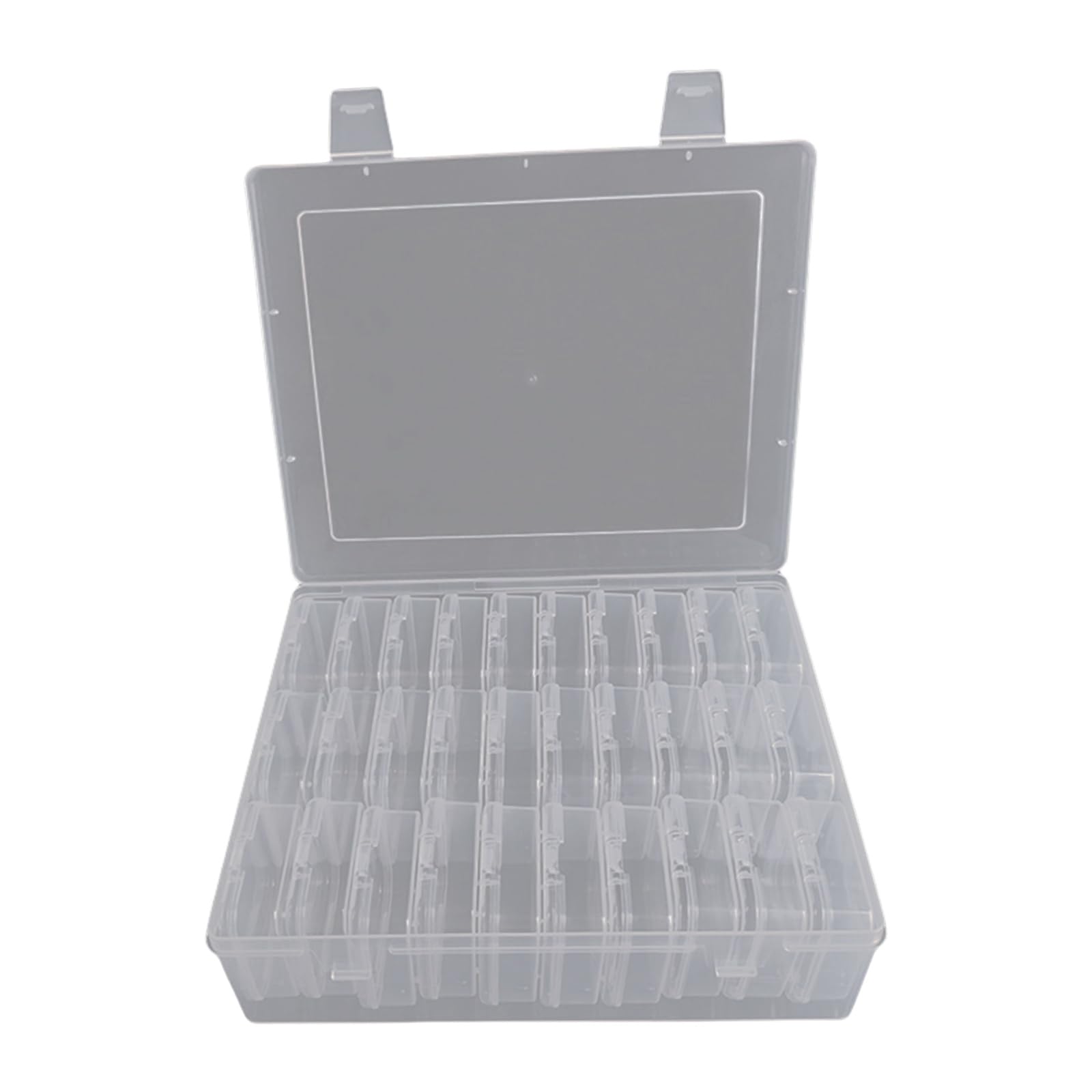 Buxuaaaa Organizing Cases Clear Box for Jewelry Components and Craft Beads Storage Transparents Case with Hinged Lid Storage Cases
