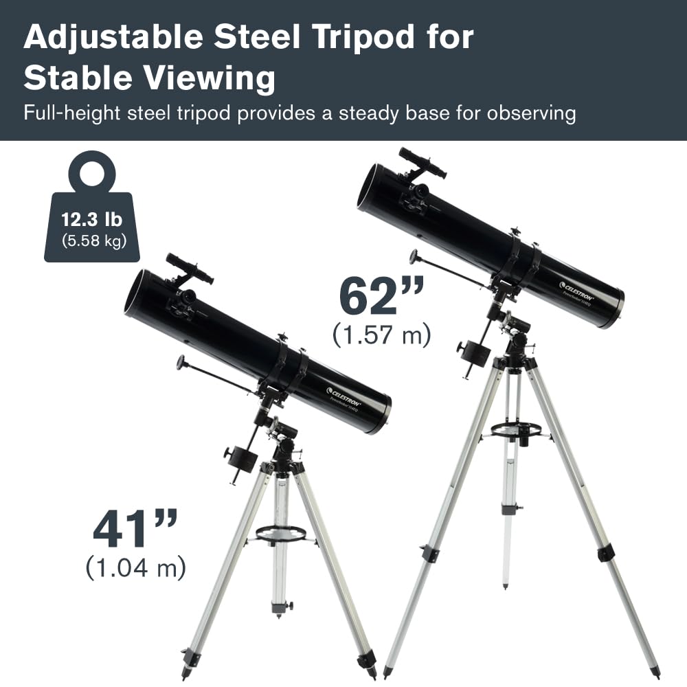 Celestron PowerSeeker 114EQ Reflectortelescoop – Ideaal Voor Beginners, Met 2 Oculairs En Barlow-lens