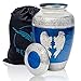 Angel Wings Urns for Adult Male. Blue Cremation urns for Human Ashes Adult Female. Decorative Blue urn by Restaall