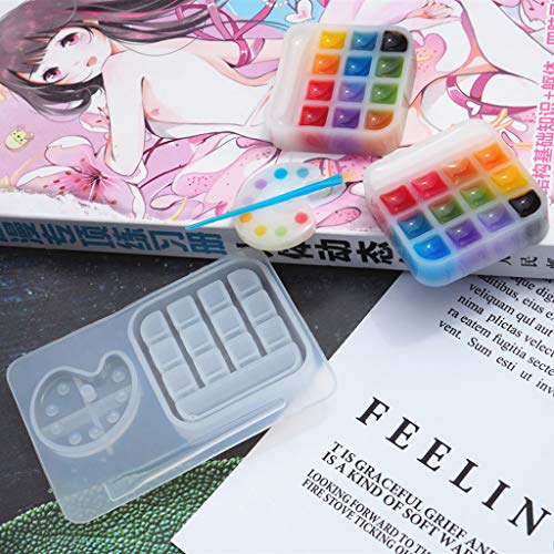 Diarypiece Shinys Glossy Pigment Keychain Tray Box Mold, Pendant Jewelry Epoxy Resin Silicone Mold #TOP5