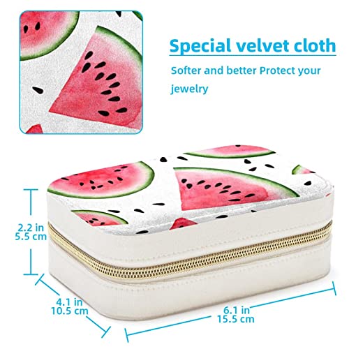 Boîte à bijoux portable pastèque avec compartiments optimisés pour bagues - 5