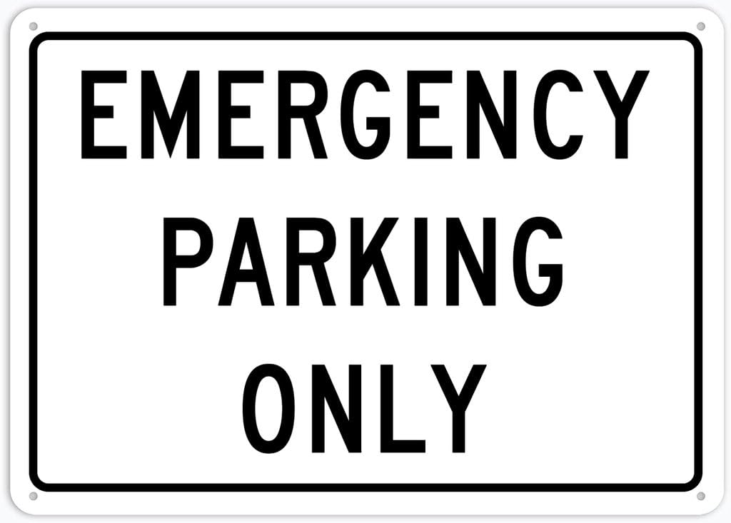 8"x12" Aluminum Metal Sign - Emergency Parking Only - Indoor & Outdoor Use For Home, Office, Work