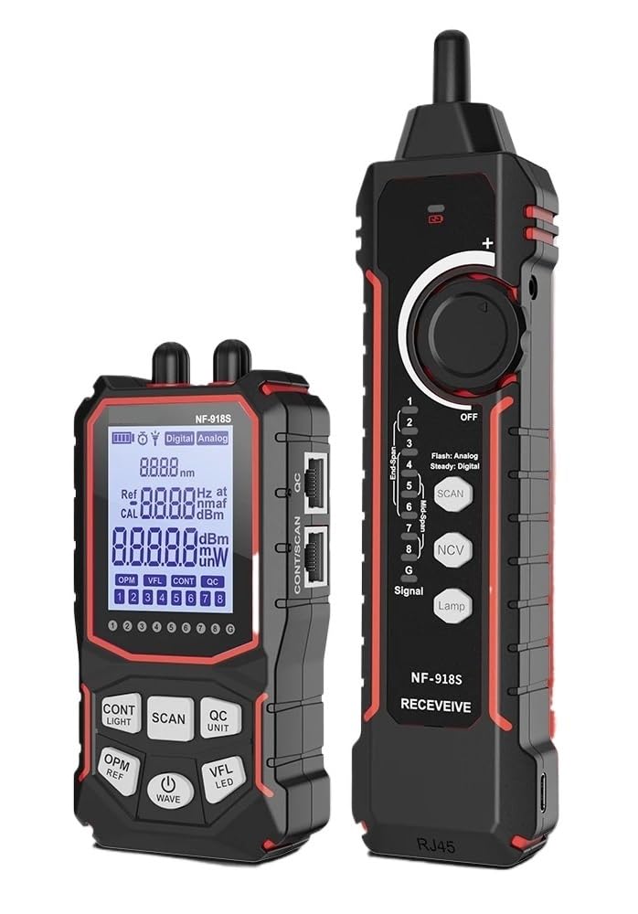 Tester per cavi di rete, Tester for cavi di rete, display LCD, localizzatore, misuratore potenza ottica PoE, visivo guasti, strumenti
