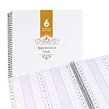 Undated Appointment Book Schedule Reservation – 6 Columns 200 Page Appt Book Organizer with Pen...