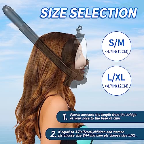 Full Face Snorkel Mask, Snorkeling Mask With Detachable Camera Mount 180° Panoramic Snorkeling Gear Double Tubes Dive Mask Safety Breathing System Anti Fog Snorkel Mask For Adult Teenagers #TOP3