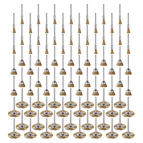 90 Pcs Wire Brushes Set, Rocaris Brass Wire Wheels Pen Brushes Set Kit Accessories For Rotary Tool #TOP6