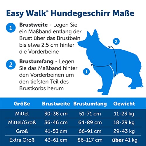 PetSafe Easy Walk-Geschirr, Anti-Zieh-Hundegeschirr, Verringert Würgen und Husten, Mit 1,8 M Leine, Größe L, Rosa