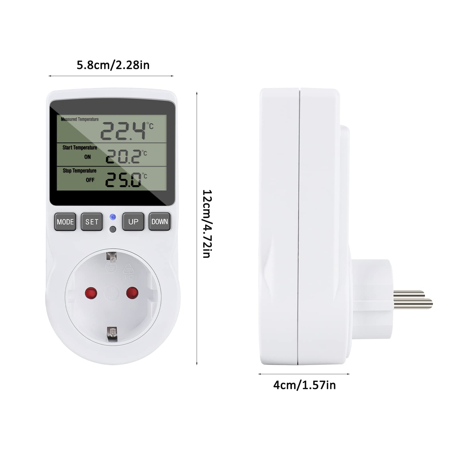 Presa Termostatica Digitale 230V 16A Con Sonda - Timer Per Riscaldamento E Raffreddamento - Foto 11