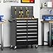 INTERGREAT 7 Drawers Rolling Tool Chest with Pegboard, Metal Tool Chest with Drawers, Tool Storage Cabinet with Wheels for Garage, Workshop, Repair Shop, Black