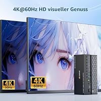 8 Port KVM Switch 2 Monitore HDMI Displayport 4K@60Hz EDID-Simulation, 8 PC Dual Monitor KVM-Switches con 4 USB 3.0 Ports für Tastatur Maus, Audio,RS232,mit Controller,12V Power und 8 USB-Kabeln – Ansicht 7