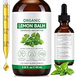 Lemon Balm Drops, Liquid Extract from Melissa Officinalis, Natural Herbal Extract Tincture Liquids, Alcohol-Free, Vegan & Gluten-Free - 60ml (2oz)