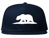 Kings Of NY Bear Logo California Republic Snapback Hat Cap Navy Blue