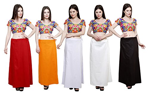 Image of Pistaa's combo of Women's Cotton Best Plain Solid Indian Readymade Inskirt Saree petticoats