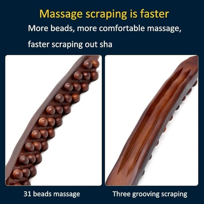 ACULIFE Massage Roller stick Wood Gua Sha Tool Wooden Scraping Therapy Massage for Body Neck Shoulder Back Massager for, Muscle Belly Relief Tool (31 ball) ACULIFE Massage Roller stick Wood Gua Sha Tool Wooden Scraping Therapy Massage for Body Neck Shoulder Back Massager for, Muscle Belly Relief Tool (31 ball)