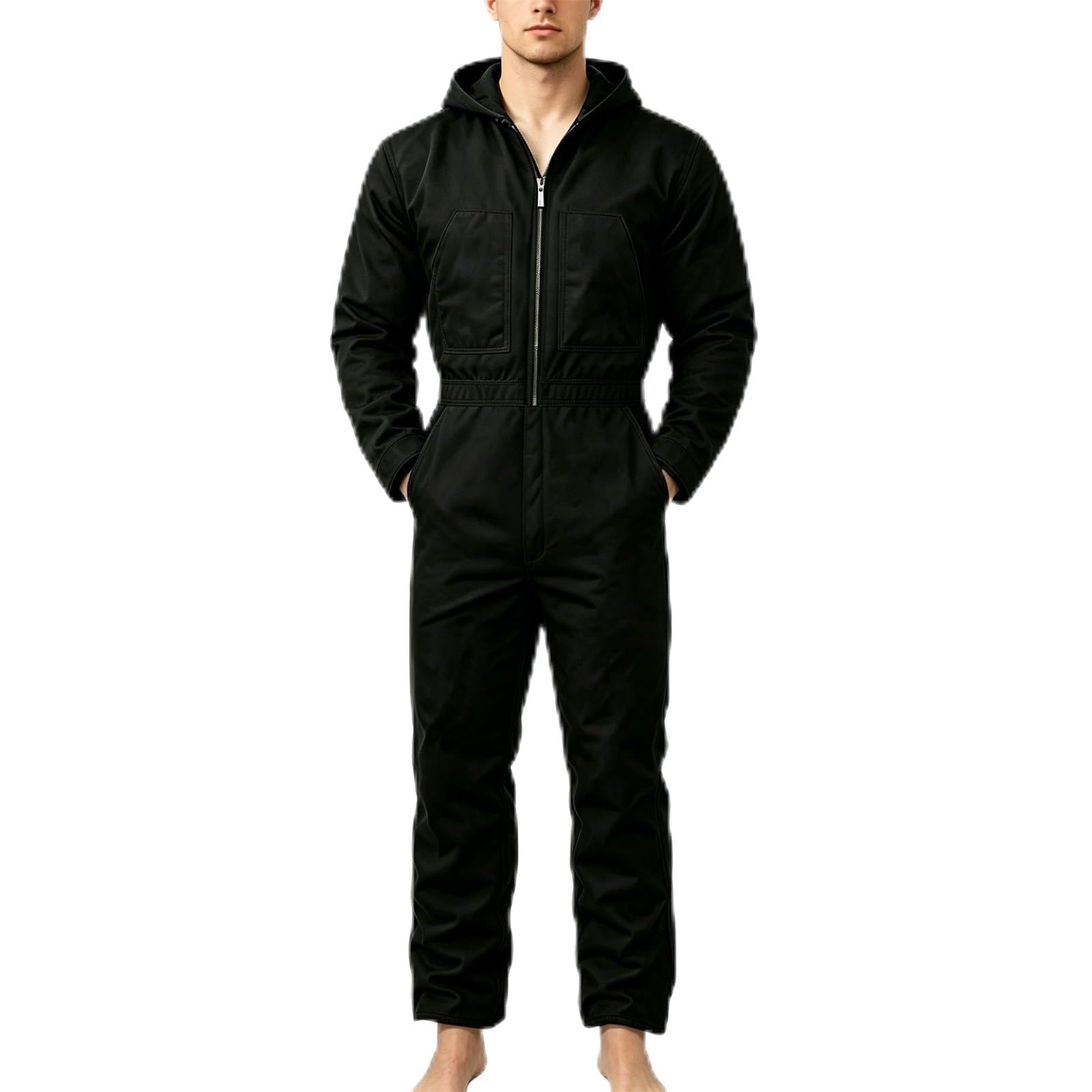 Tuta Sportiva Completa Uomo Due Pezzi Felpa Con Cappuccio Mezza Zip | Jogger Cargo Elastici in Vita Tessuto Resistente All’Usura Ideale per Allenamenti Casa Uscite Con Amici