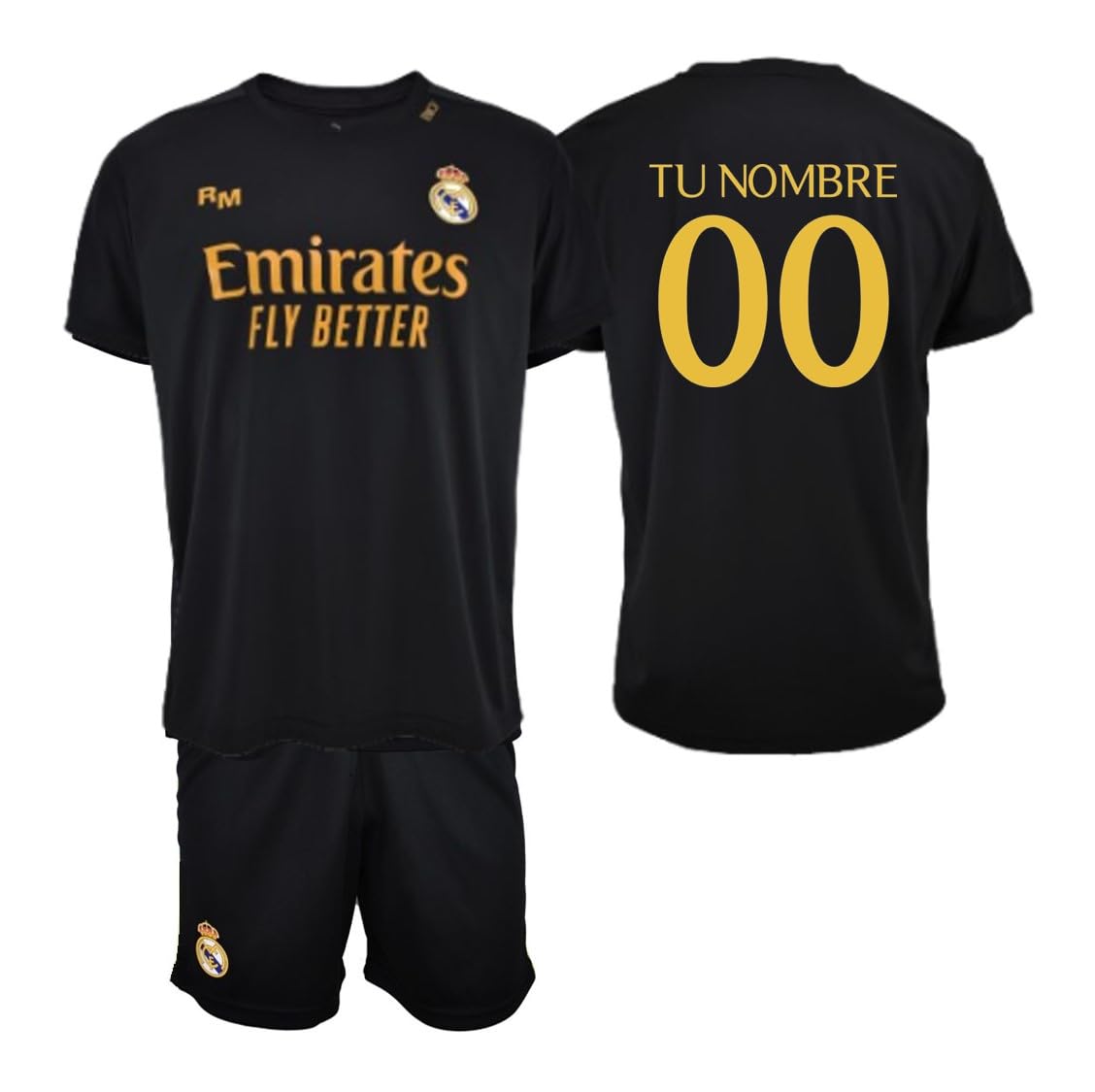 Real Madrid Conjunto Personalizado Niño Camiseta y Pantalón Tercera Equipación de la Temporada 2023-2024 - Replica Oficial con Licencia Oficial - Niño
