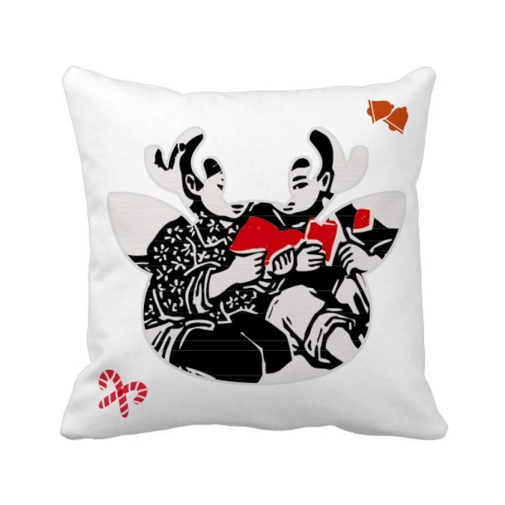 Housse de coussin carrée fille garçon pour décoration de lit et chambre d'enfant