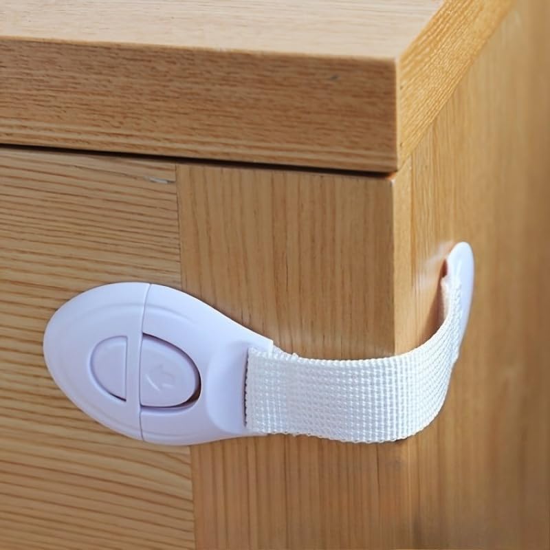10pcs White Safety Cabinet Locks – Easy Install No-Drill Drawer and Door Latches for Proofing