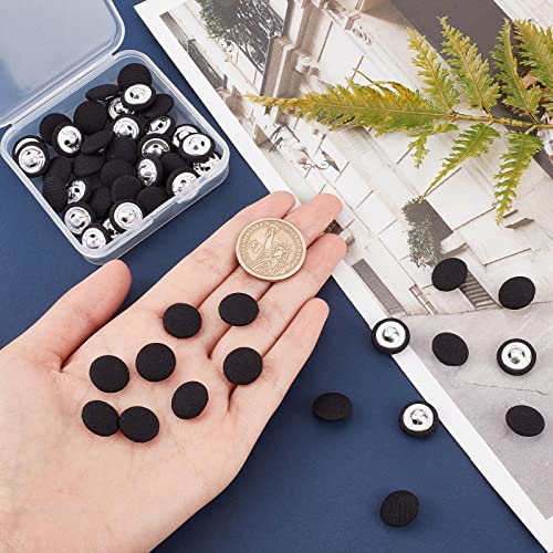 GORGECRAFT 50PCS Cloth Shank Buttons Round Shaped Sewing Button Women Suit Woolen Coat Male Jacket Shirt Trousers Fabric Cloth Covered Overcoat Garment Fastener Accessories - Image 4
