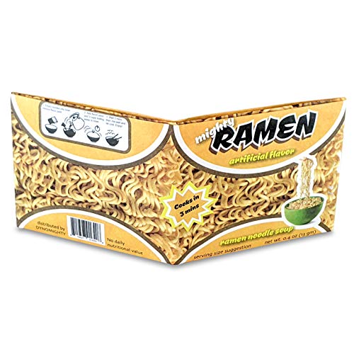 Mighty Wallet Ramen-Themed Wallet, Unisex-Adult, Tyvek, Yellow, Cartoon, Themed Design (Ramen)3