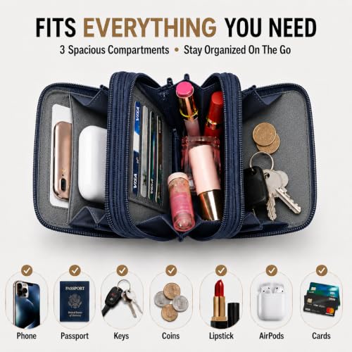 Image of Crossbody Cellphone Purse Women Touch Screen Bag RFID Blocking Wallet Handbag Shoulder Strap